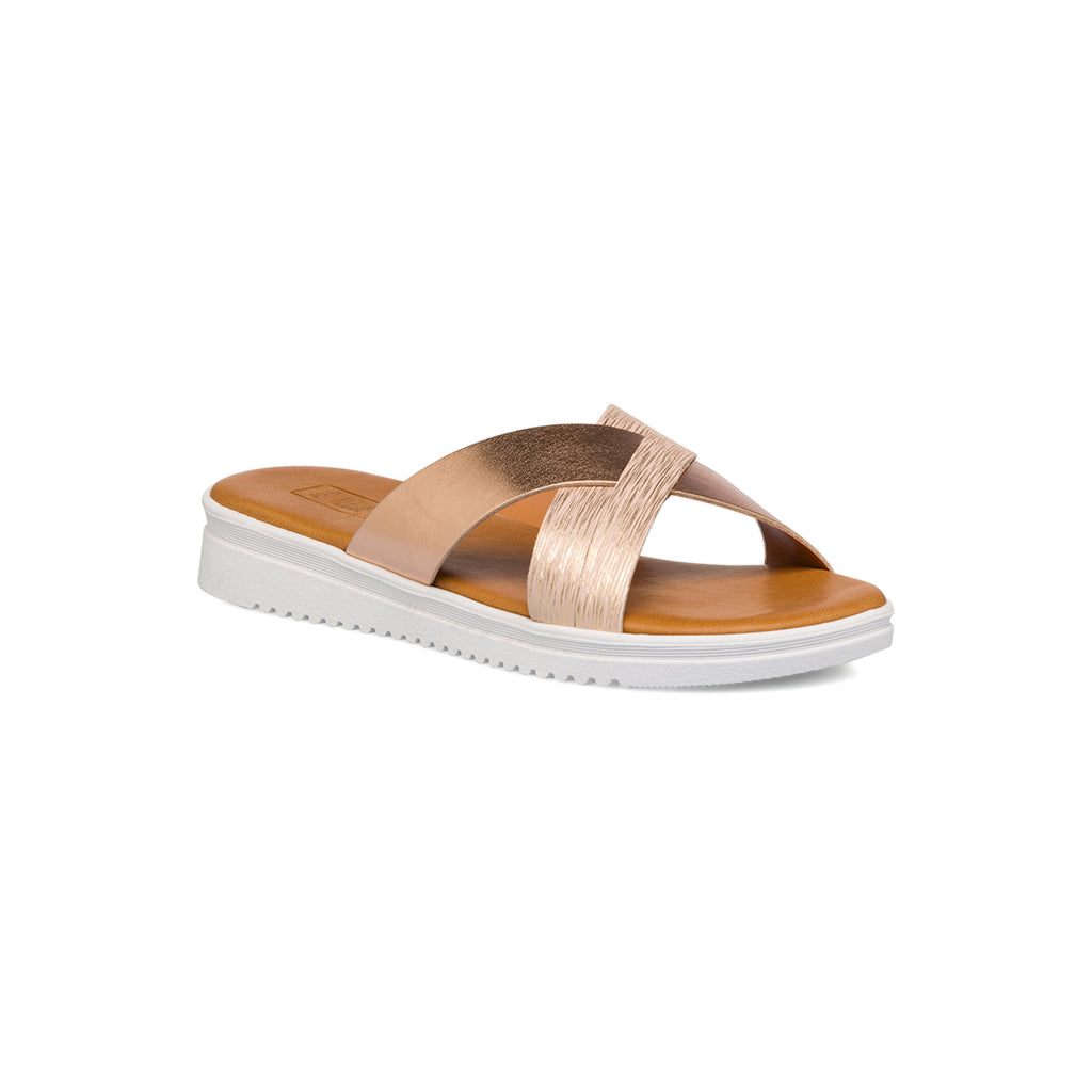 Ciabatte da donna con doppia fascia platino Tè Verde