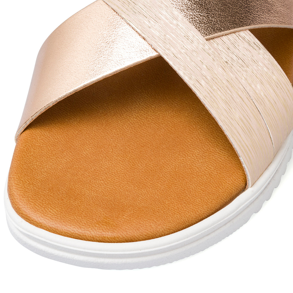 Ciabatte da donna con doppia fascia platino Tè Verde