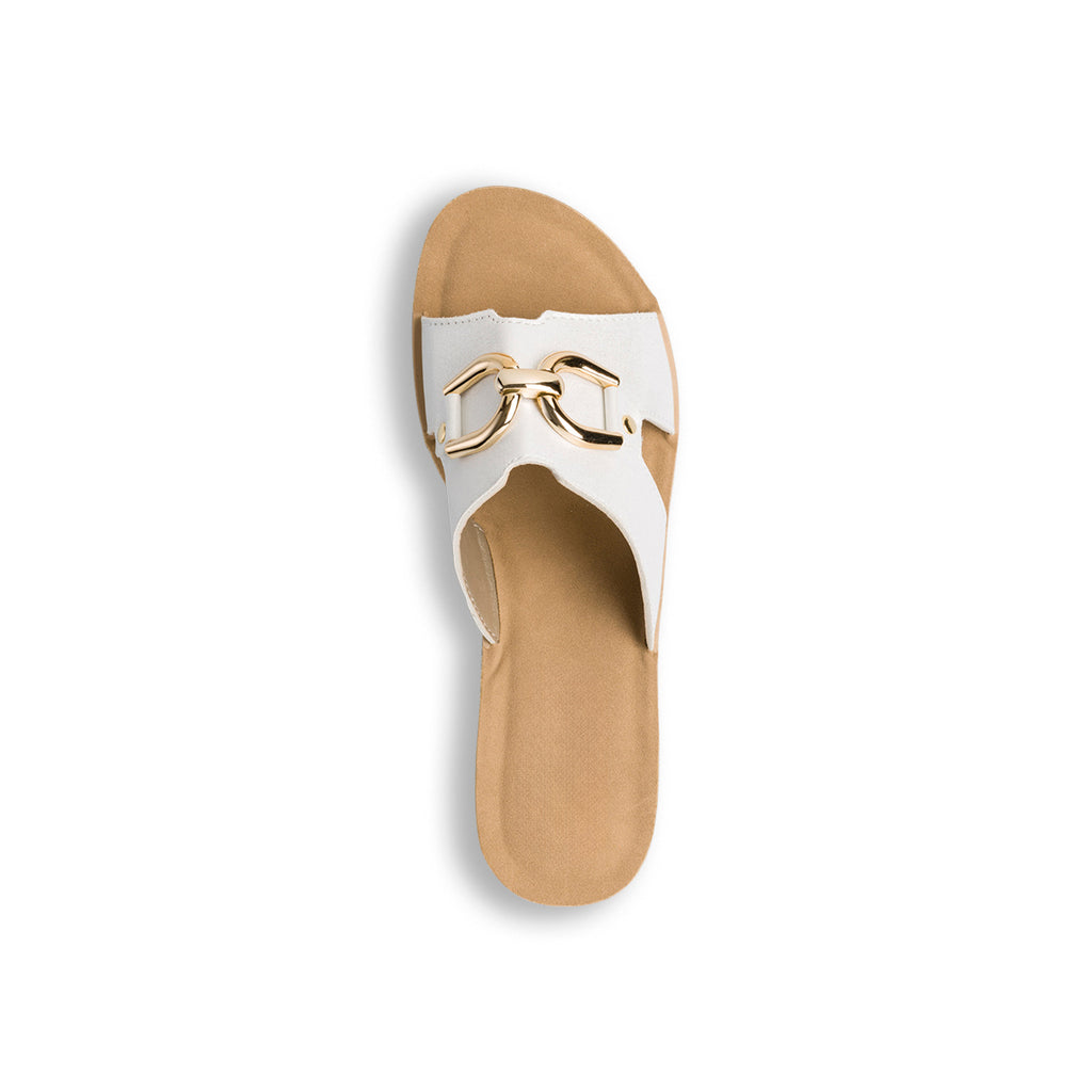 Ciabatte da donna bianche con morsetto e glitter Inblu