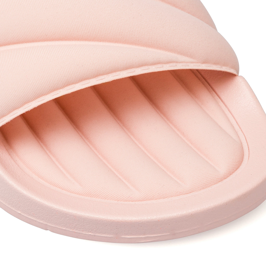 Ciabatte da donna rosa con fascia singola effetto trapuntato e platform Lora Ferres