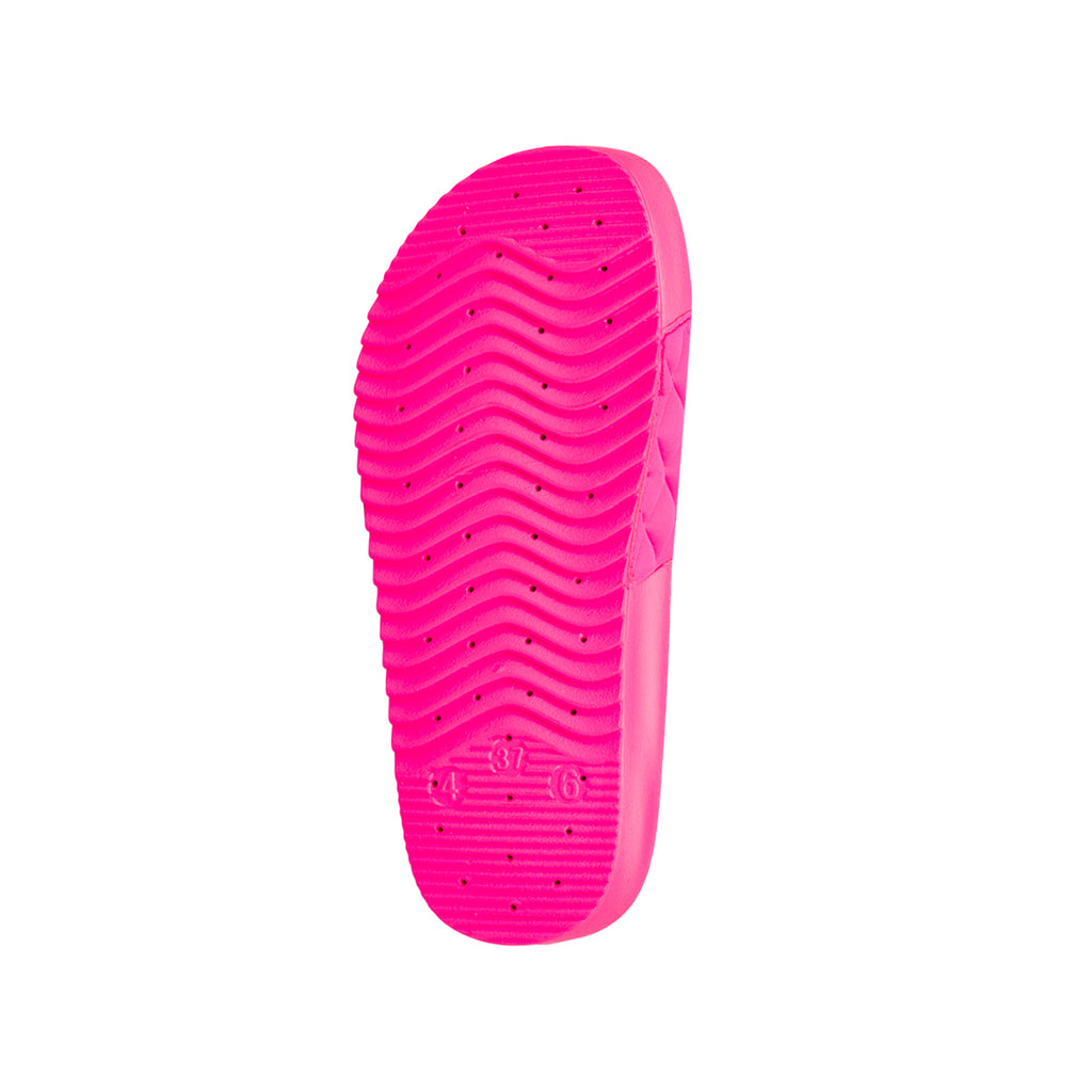 Ciabatte da donna fucsia con fascia singola effetto trapuntato e platform Lora Ferres