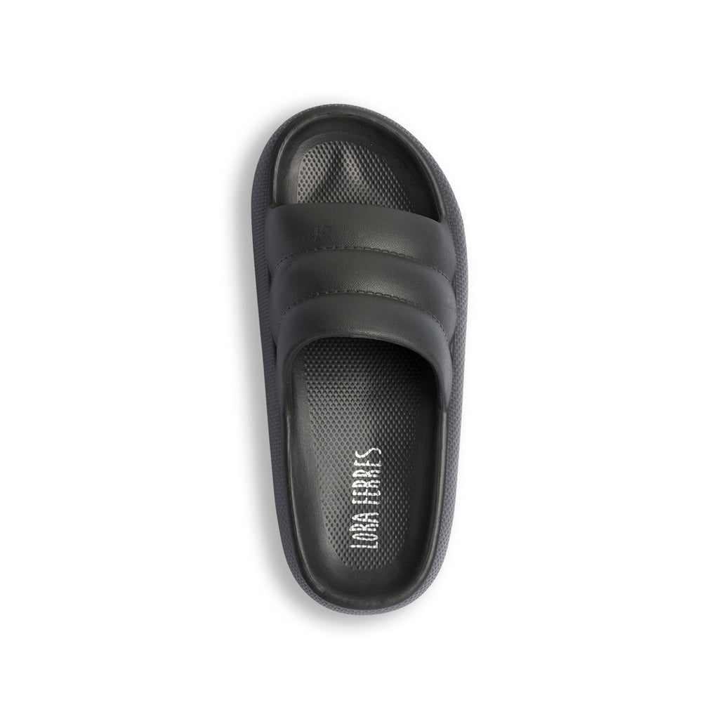 Ciabatte da donna platform 6 cm nere Lora Ferres