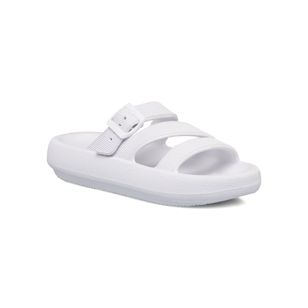 Ciabatte da donna bianche con platform e cinturino Lora Ferres