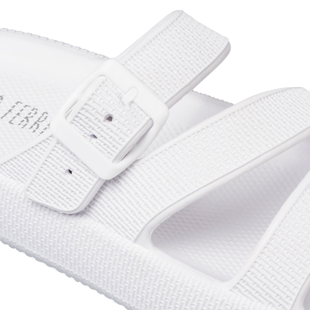 Ciabatte da donna bianche con platform e cinturino Lora Ferres