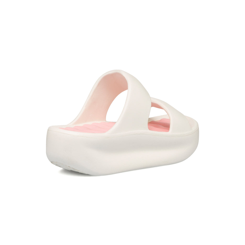 Ciabatte da donna bianco off-white e rosa con platform Lora Ferres