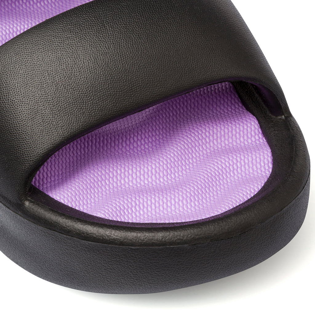 Ciabatte da donna nere e lilla con platform Lora Ferres