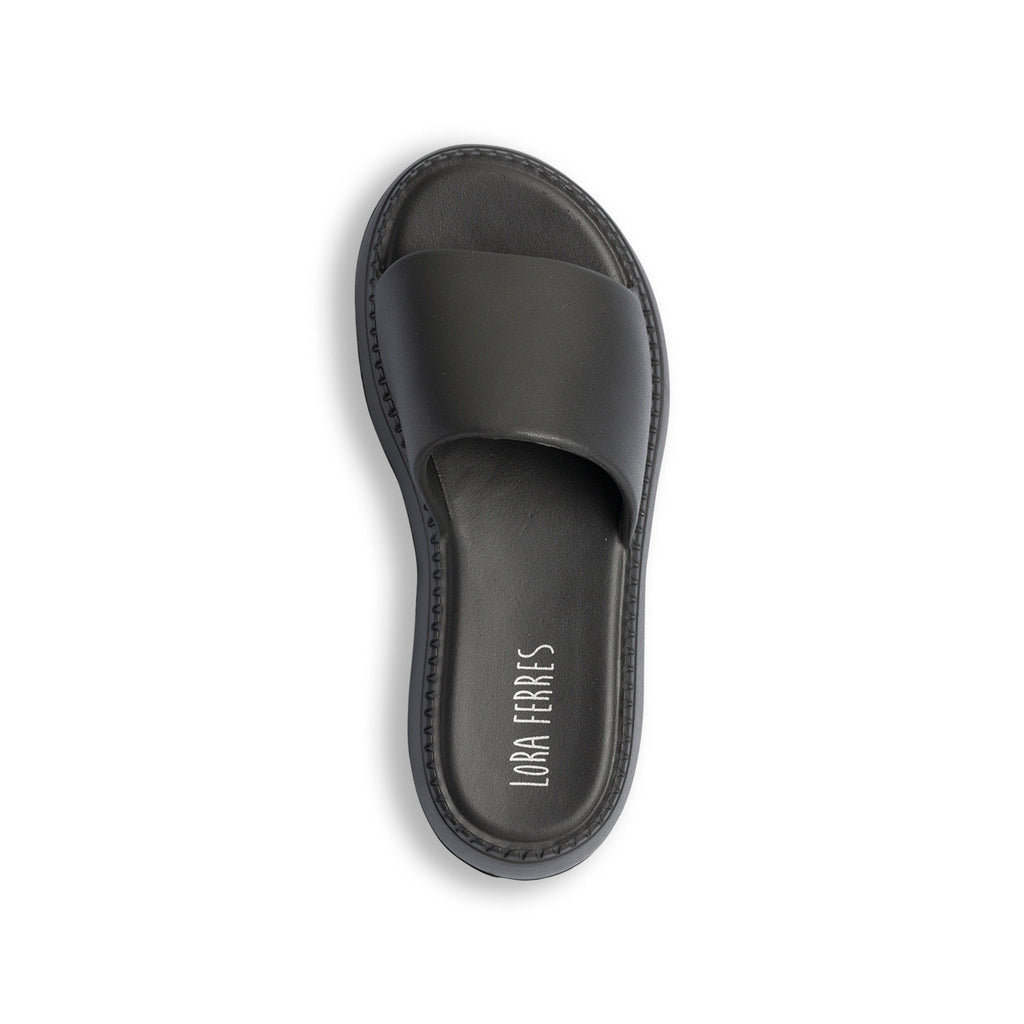 Ciabatte nere da donna con plateau Lora Ferres