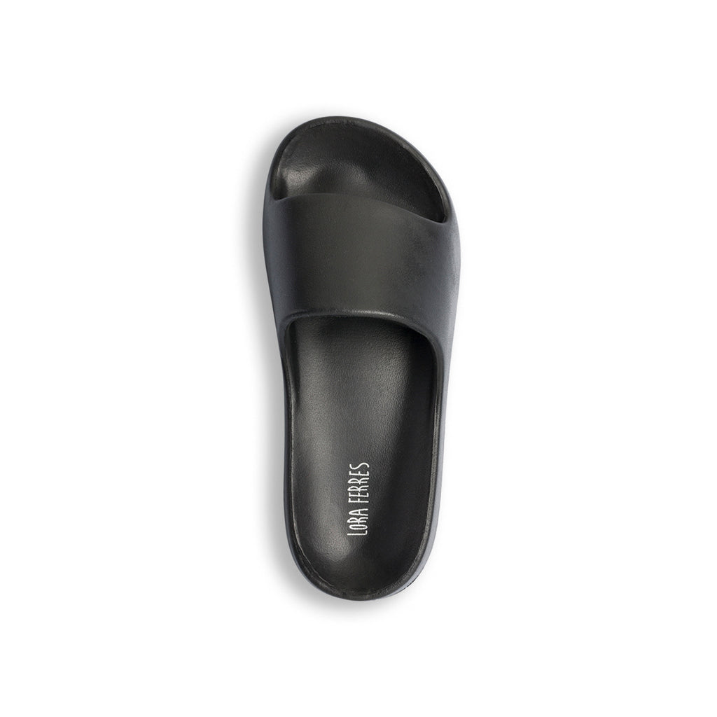 Ciabatte nere da donna platform con fascia Lora Ferres Moda