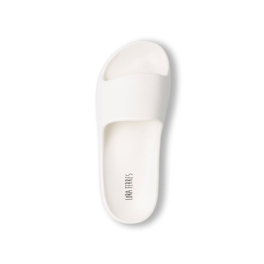 Ciabatte bianche da donna platform con fascia Lora Ferres Moda