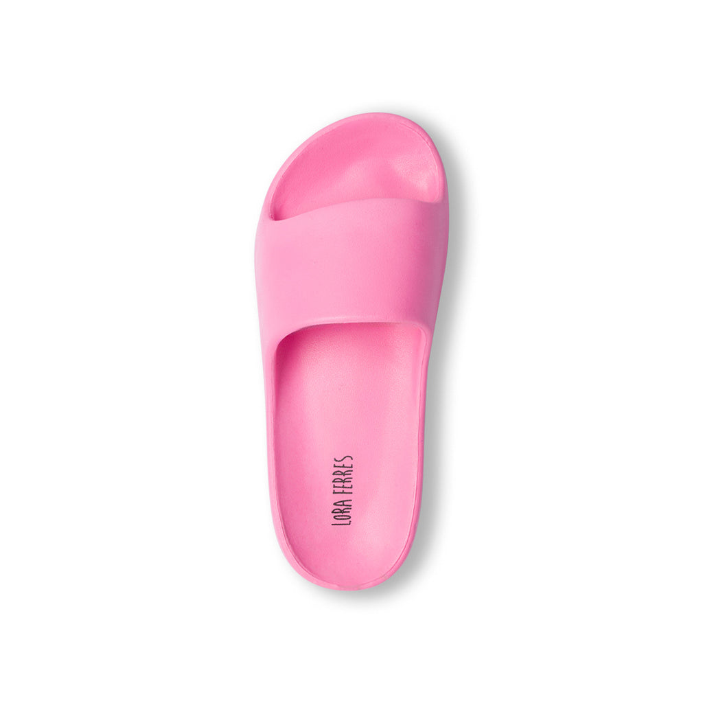 Ciabatte fucsia da donna platform con fascia Lora Ferres Moda