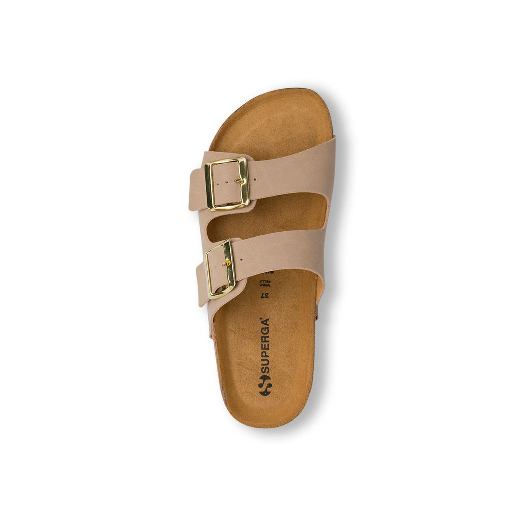 Ciabatte Beige da Donna con doppia fibbia regolabile Superga