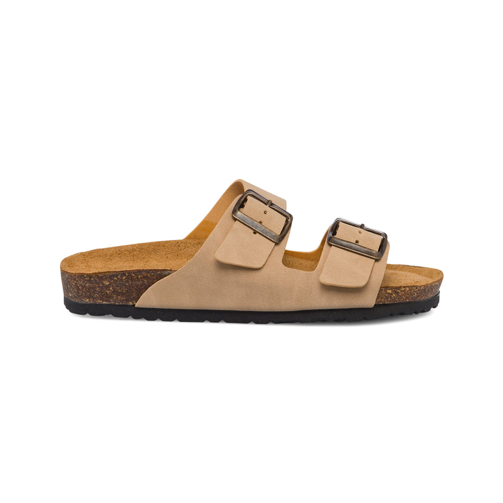 Sandali beige da donna con doppio cinturino e fibbia Italia Trend
