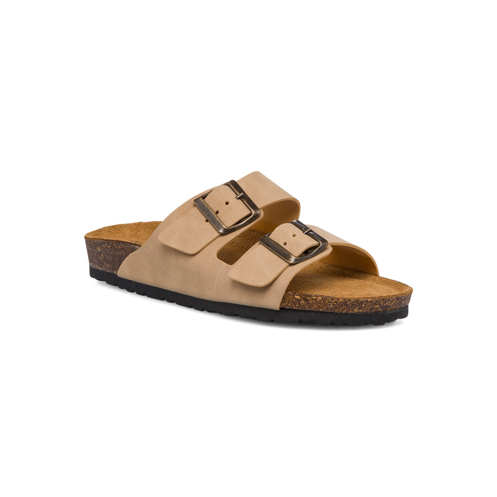 Sandali beige da donna con doppio cinturino e fibbia Italia Trend