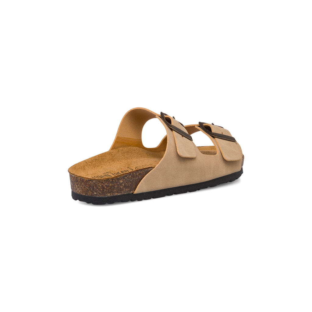 Sandali beige da donna con doppio cinturino e fibbia Italia Trend