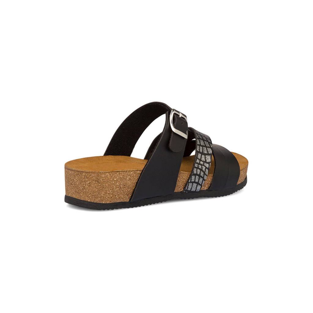 Ciabatte da donna nere con dettaglio gioiello glitter Stilrosa