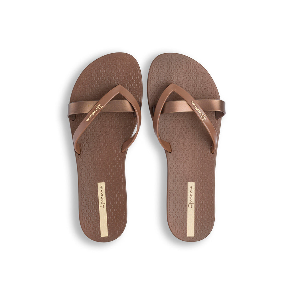 Ciabatte infradito da donna doppio cinturino marroni Ipanema Kirei