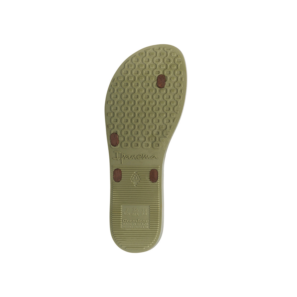 Ciabatte infradito da donna verde con dettaglio bronzo Ipanema Bossa