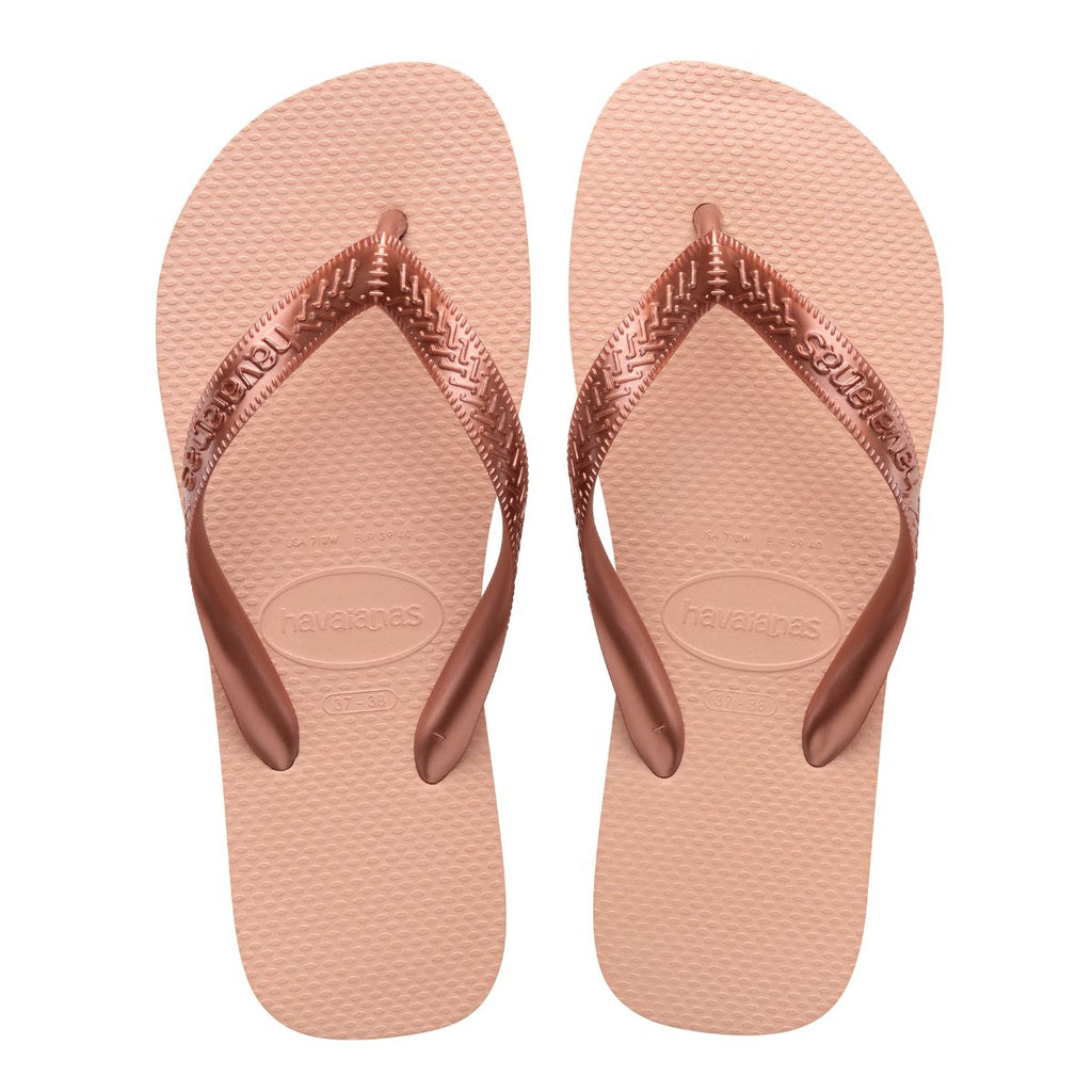 Ciabatte infradito da donna rosa con dettaglio effetto metallizzato Havaianas Top Tiras