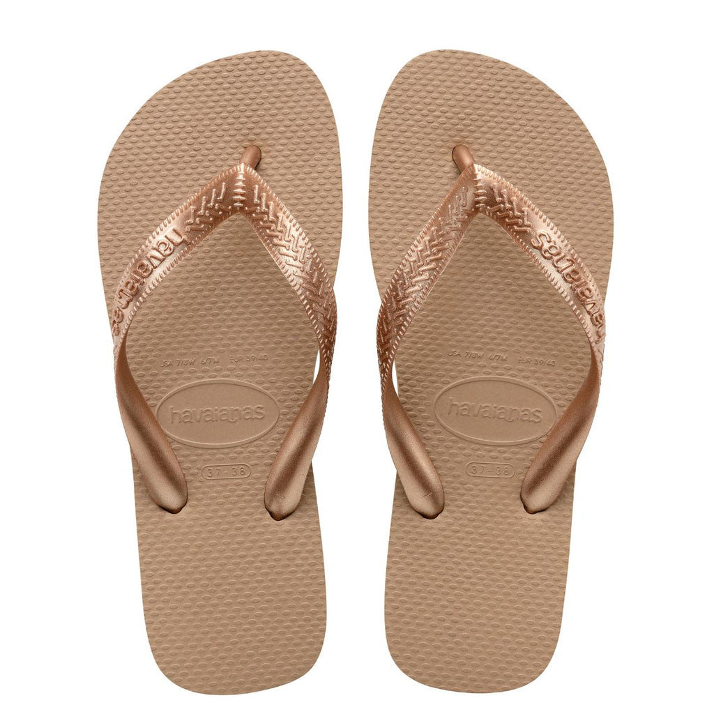 Ciabatte infradito da donna oro con dettaglio effetto metallizzato Havaianas Top Tiras