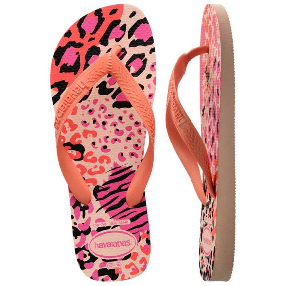 Ciabatte infradito da donna multicolore con stampa leopardata e zebrata Havaianas Top Animals