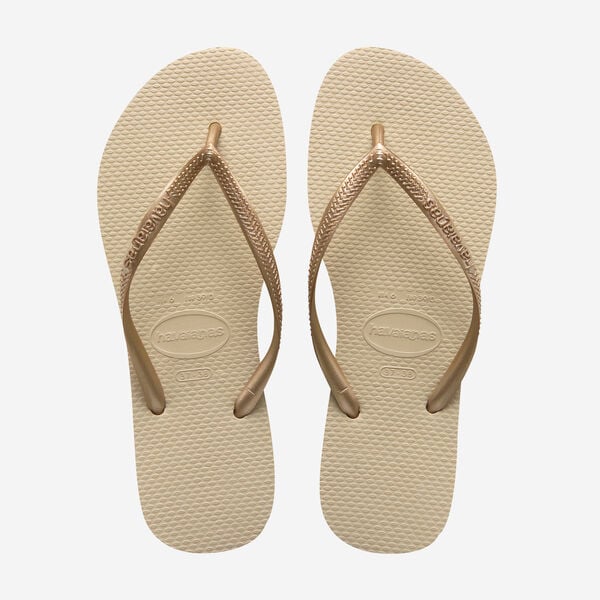 Ciabatte infradito da donna oro con dettaglio effetto metalizzato Havaianas Slim