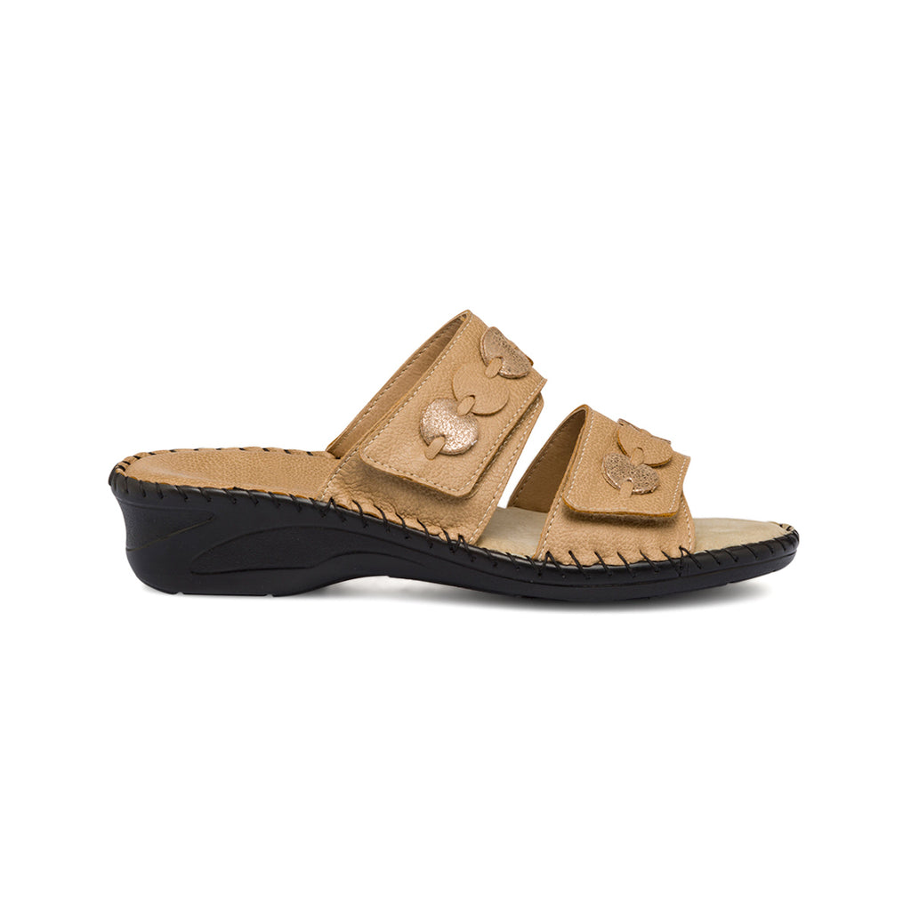 Ciabatte da donna beige con tacco Stilrosa