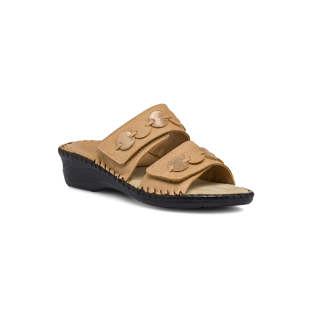Ciabatte da donna beige con tacco Stilrosa