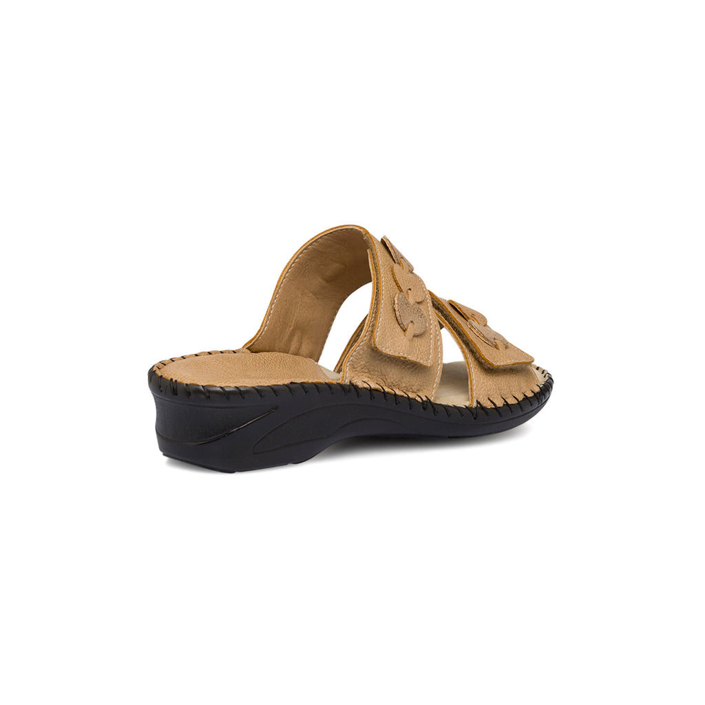 Ciabatte da donna beige con tacco Stilrosa