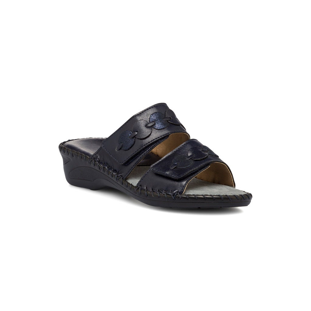 Ciabatte da donna blu con tacco Stilrosa