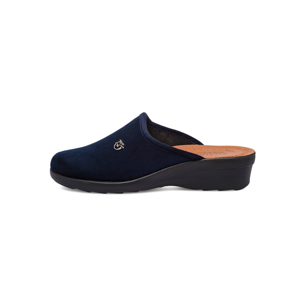 Ciabatte sanitarie effetto velluto blu da Donna Fly Flot