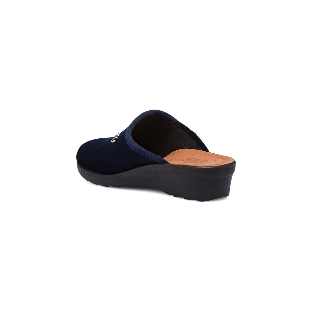 Ciabatte sanitarie effetto velluto blu da Donna Fly Flot