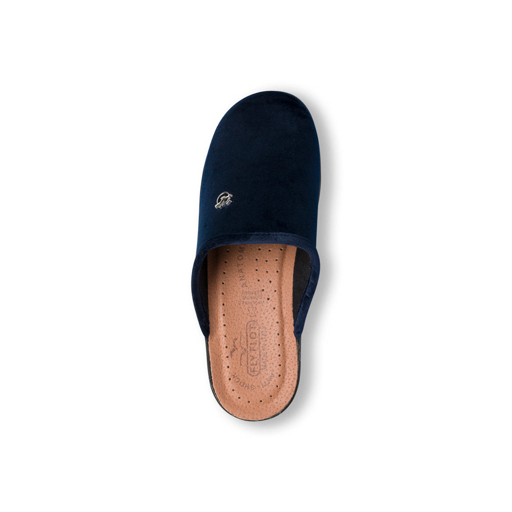 Ciabatte sanitarie effetto velluto blu da Donna Fly Flot