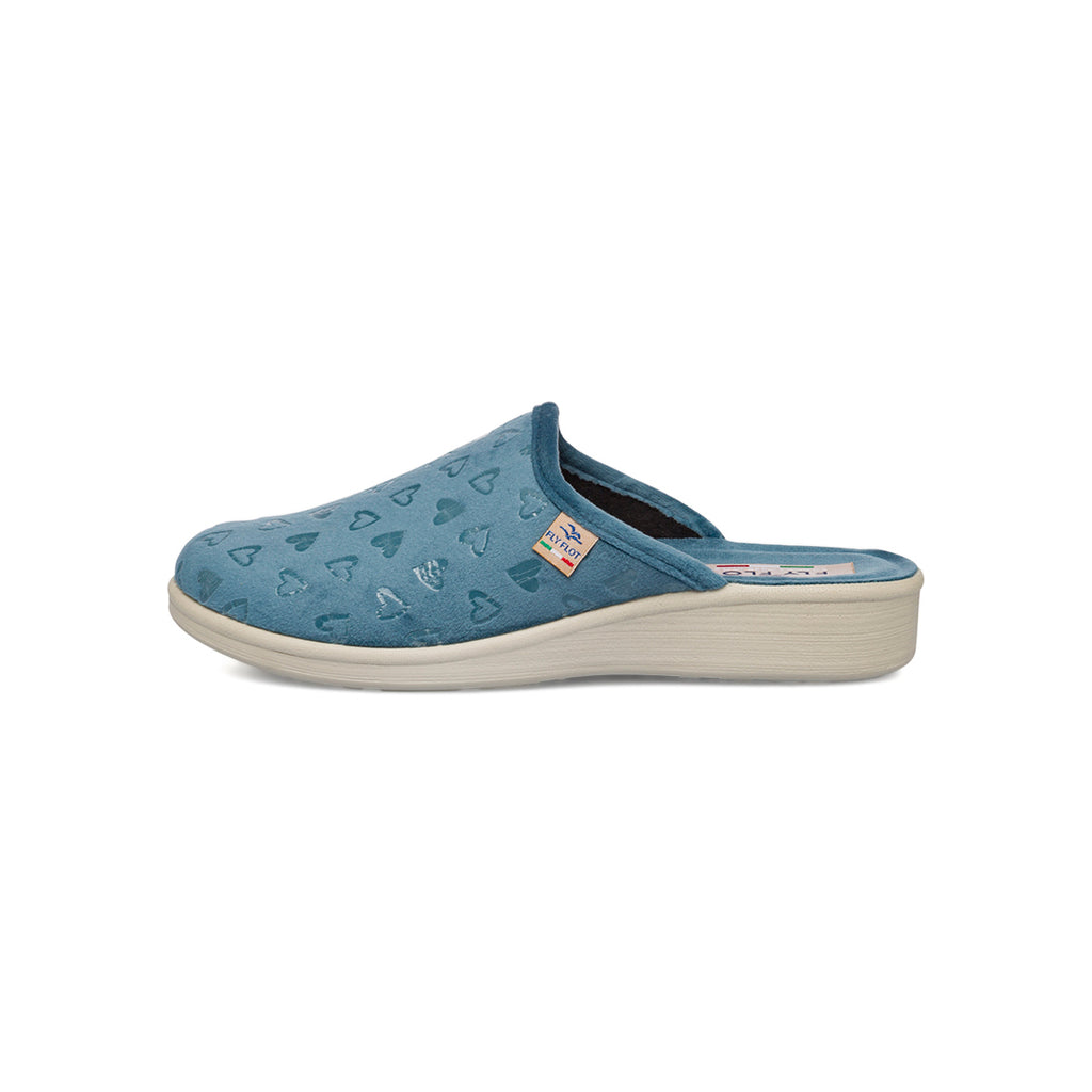 Pantofole azzurre da Donna con cuori Fly Flot