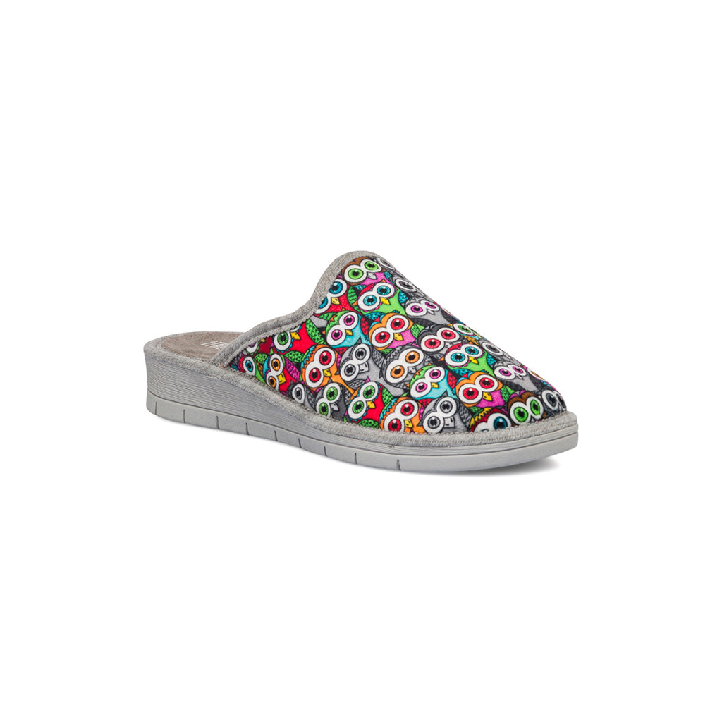 Pantofole multicolore da Donna con gufi Italia Trend