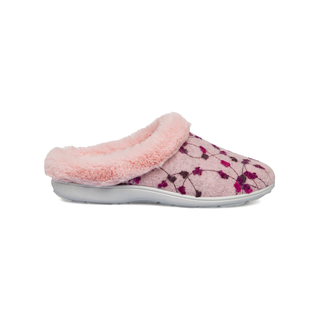 Pantofole rosa da Donna in tessuto con pelo sintetico Italia Trend