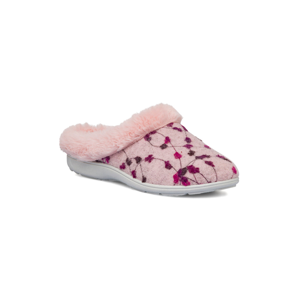 Pantofole rosa da Donna in tessuto con pelo sintetico Italia Trend