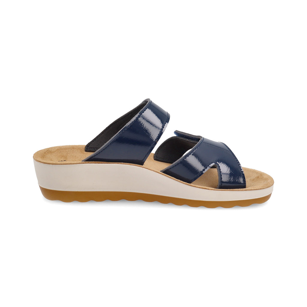 Ciabatte blu da Donna con zeppa e doppia strappo Fly Flot