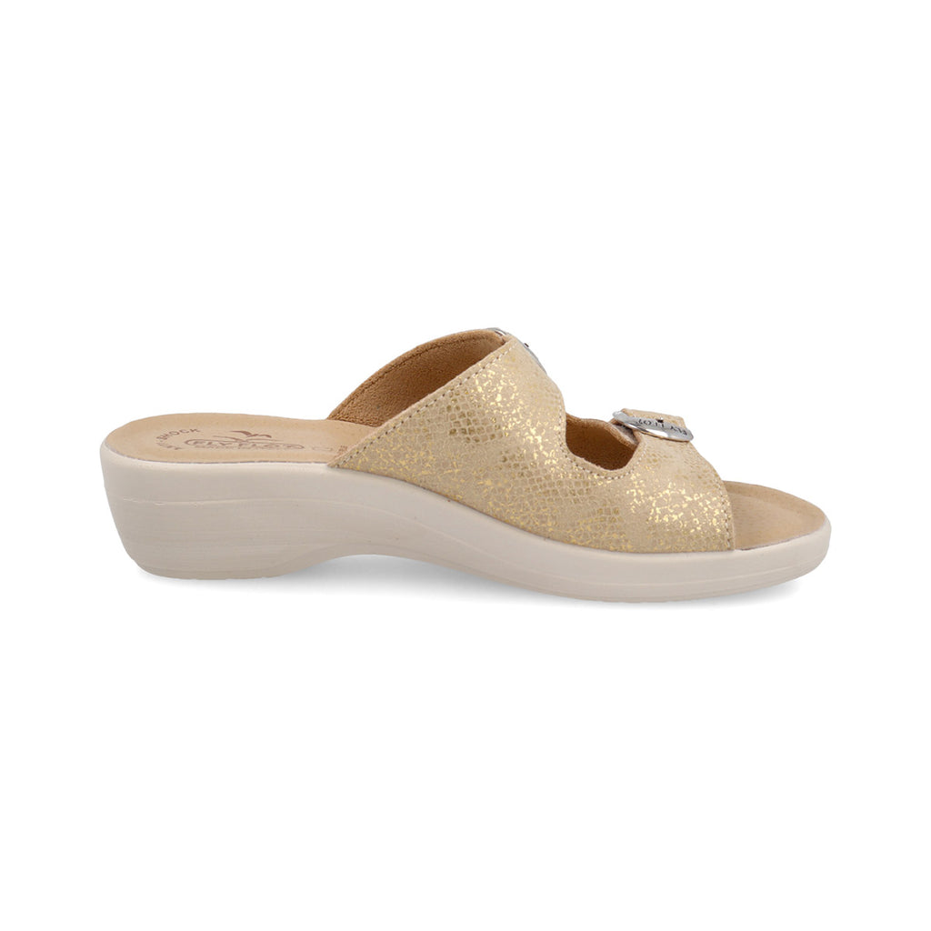 Ciabatte Beige da Donna con doppia fibbia e dettaglio luminoso Fly Flot