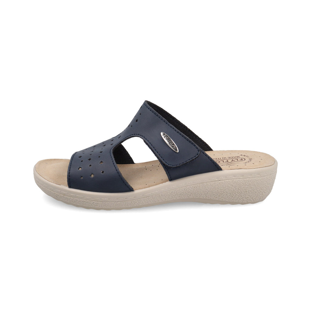 Ciabatte blu da Donna con tomaia traforata e chiusura con strappo Fly Flot