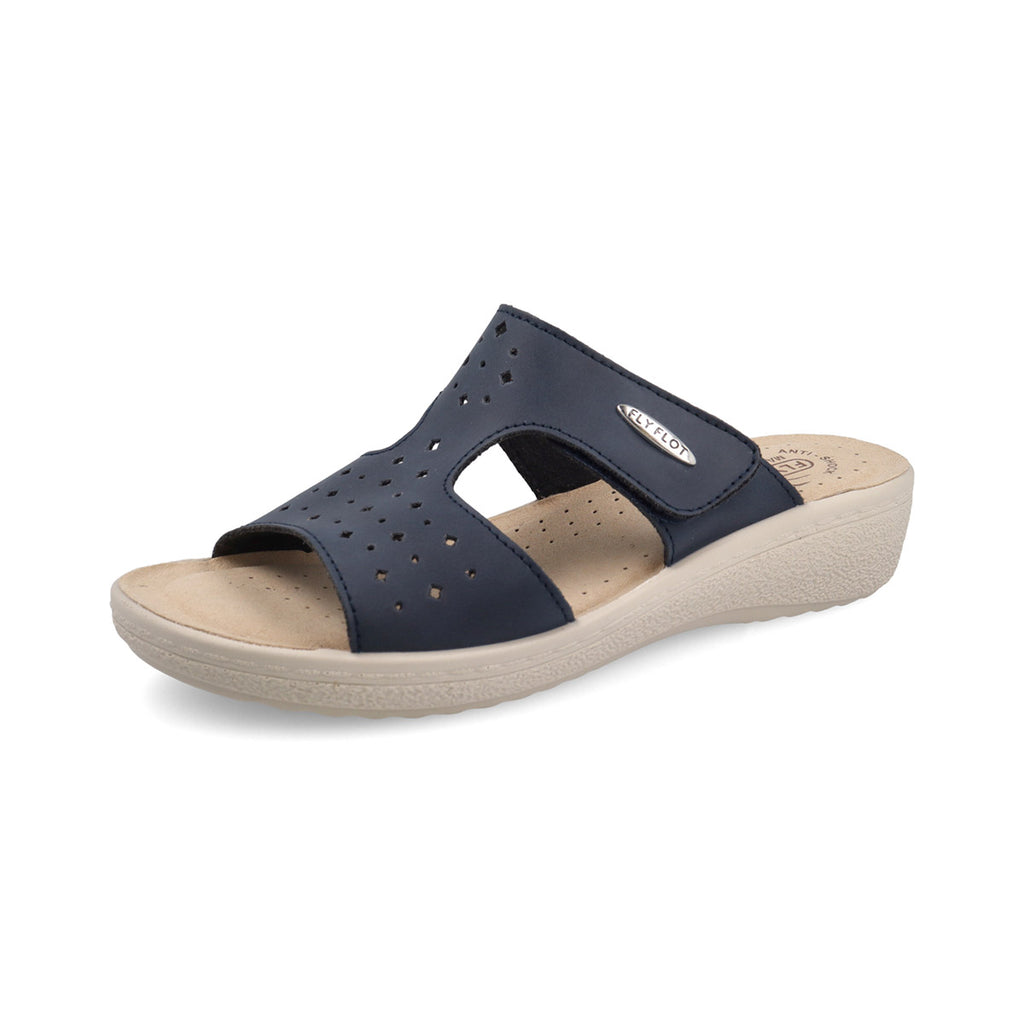 Ciabatte blu da Donna con tomaia traforata e chiusura con strappo Fly Flot