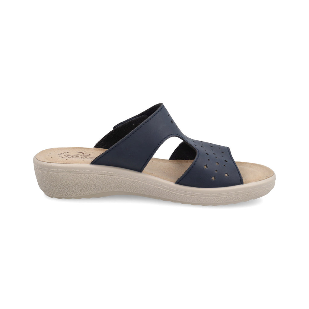 Ciabatte blu da Donna con tomaia traforata e chiusura con strappo Fly Flot