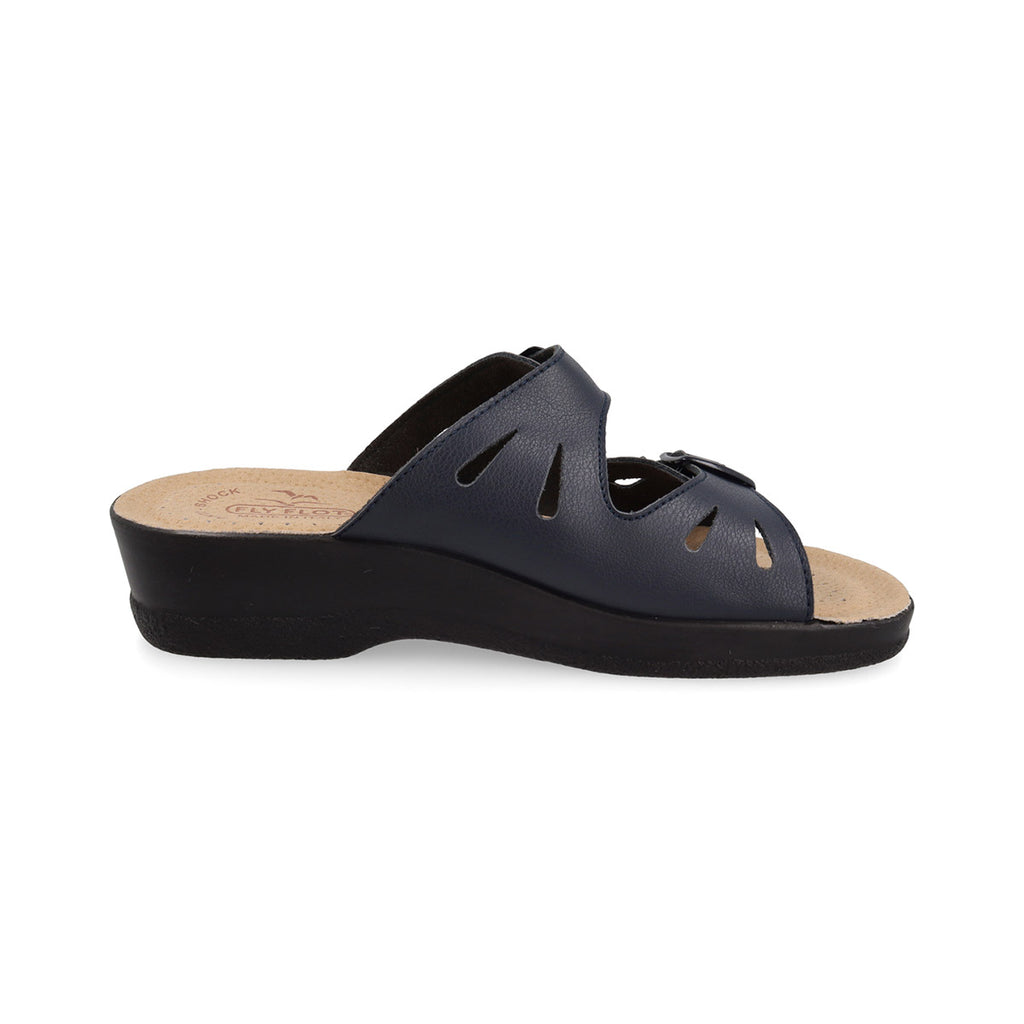 Ciabatte a Fascia blu da Donna con doppia fibbia intrecciata Fly Flot