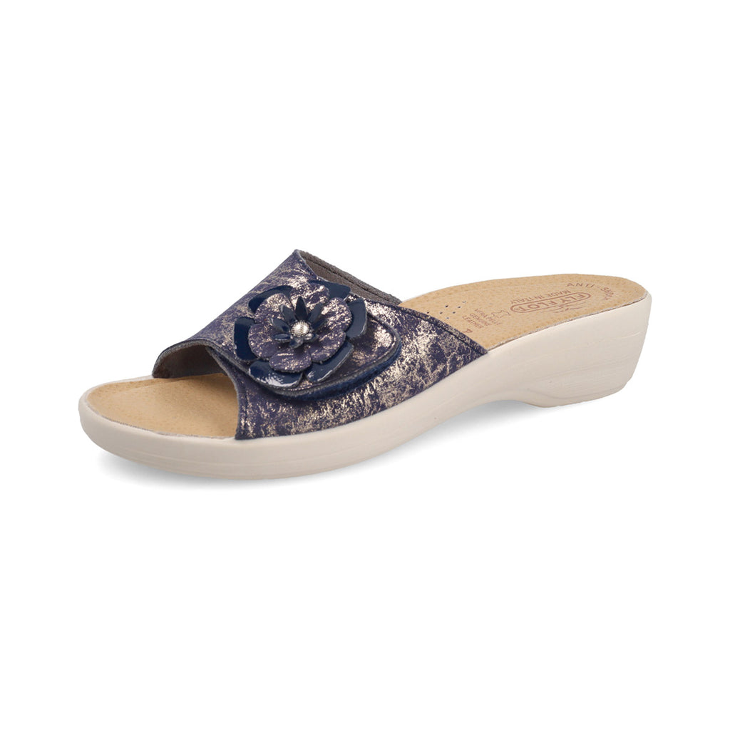 Ciabatte blu da Donna con fiore decorativo sulla tomaia Fly Flot