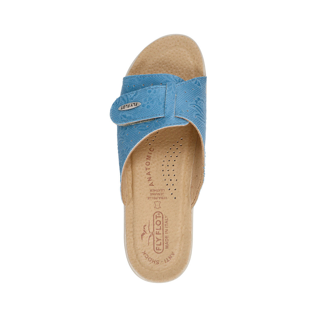 Ciabatte a Fascia azzurre da Donna con motivo floreale Fly Flot