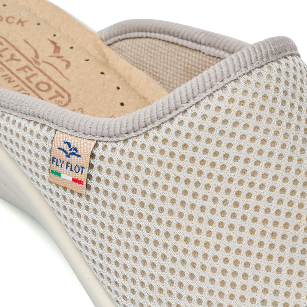 Ciabatte grigie da Donna in rete elastica traspirante Fly Flot