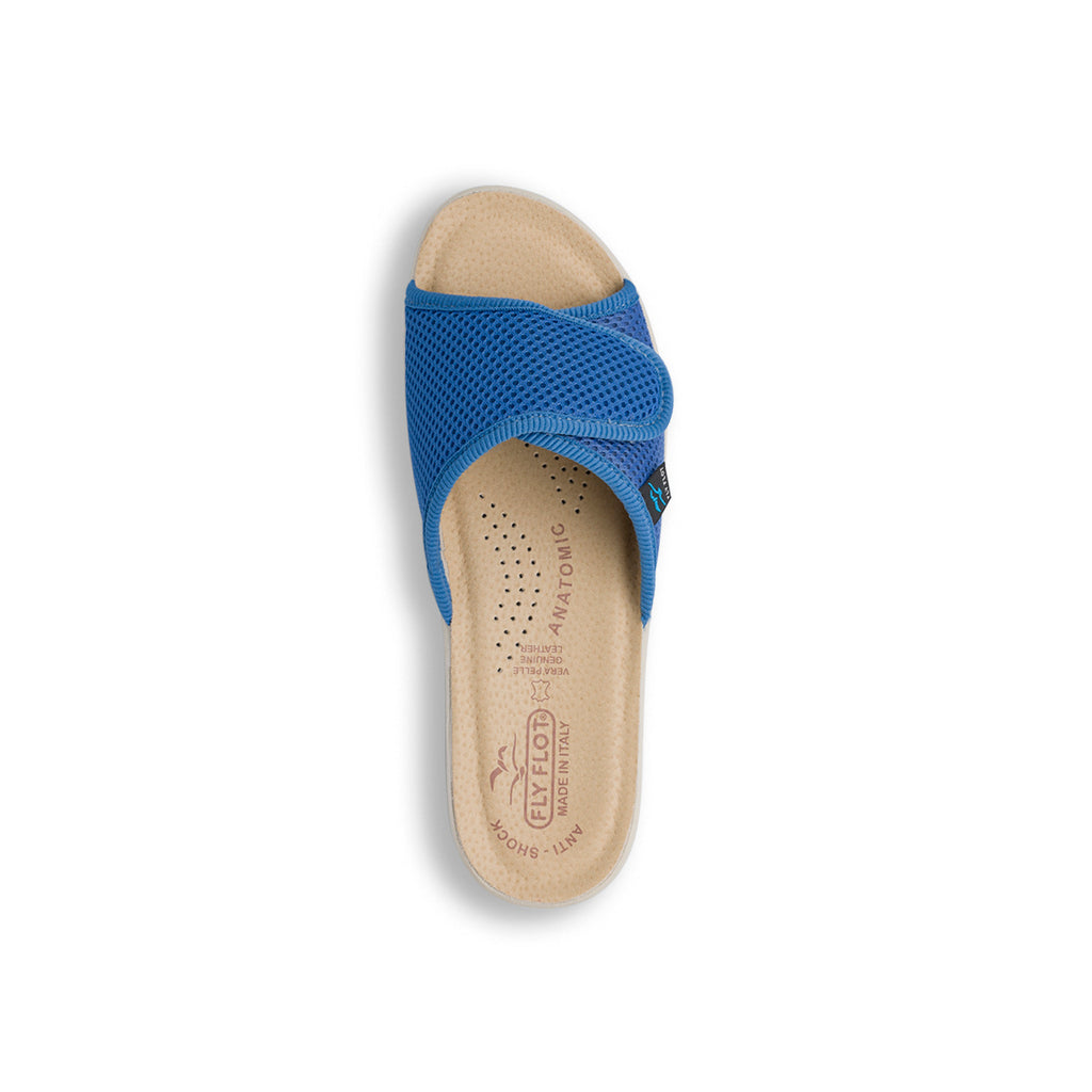 Ciabatte a fascia blu da Donna con soletta in pelle Fly Flot