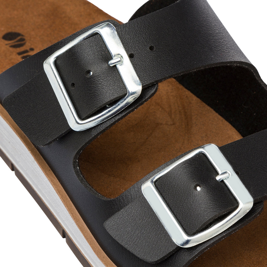 Ciabatte nere da Donna con fibbie regolabili Inblu