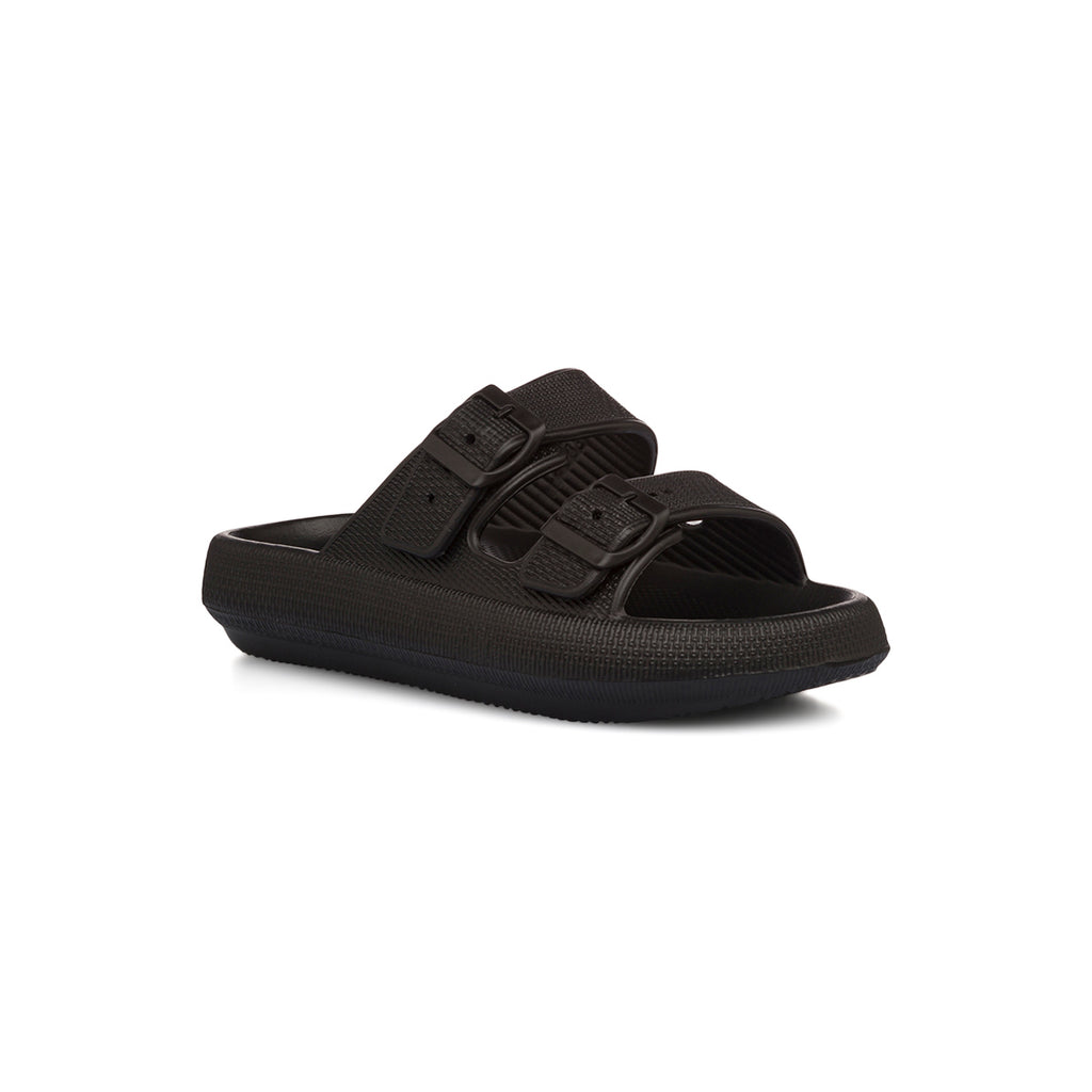 Ciabatte nere da Donna con doppia fibbia regolabile Lora Ferres On The Beach