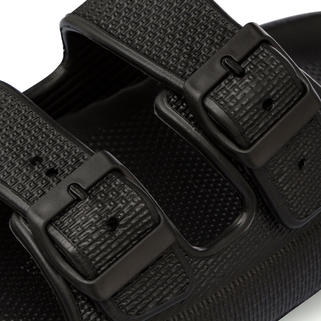 Ciabatte nere da Donna con doppia fibbia regolabile Lora Ferres On The Beach