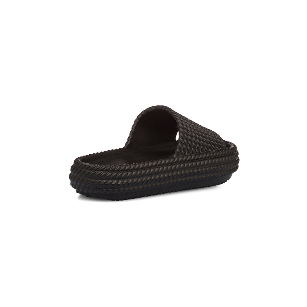 Ciabatte nere da Donna con fascia effetto corda Lora Ferres On The Beach